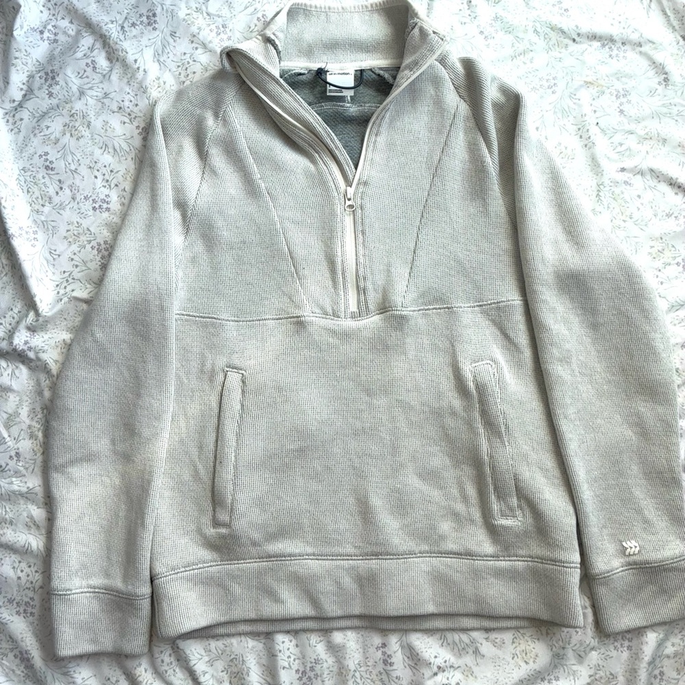Gray/white Half-Zip Sweater